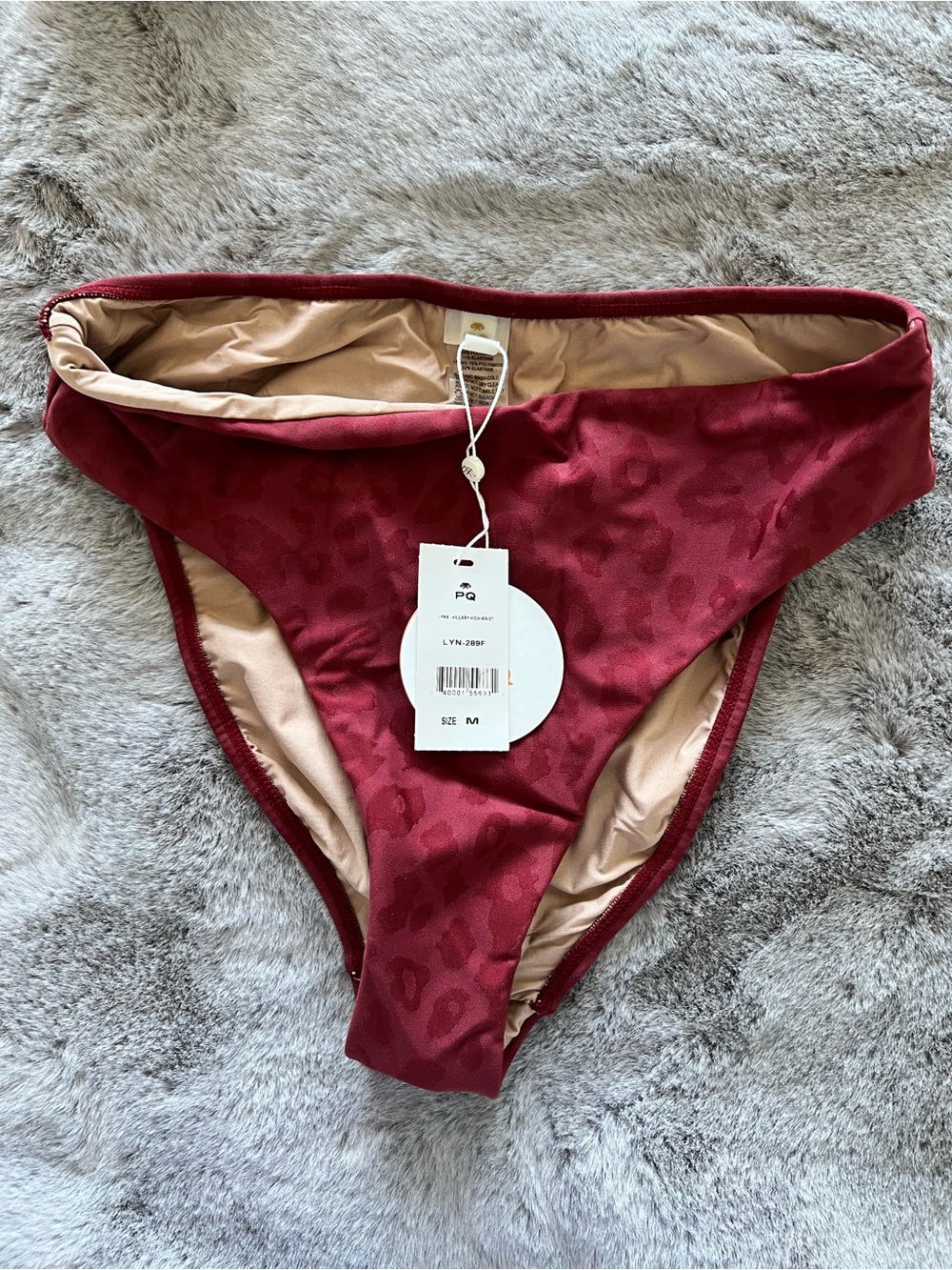 NWT Anthropologie PQ Hillary Leopard Strapless Bikini Burgundy Leopard Print Med - Picture 7 of 9